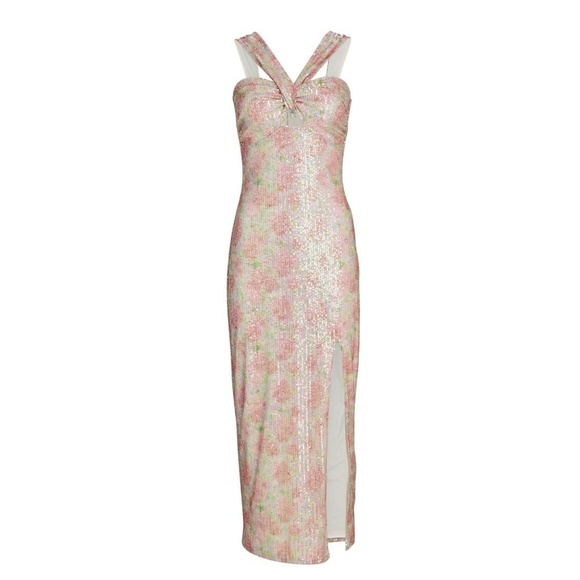 NWOT Saylor Faena Floral Sequin Midi Dress Sz. M - Picture 1 of 16